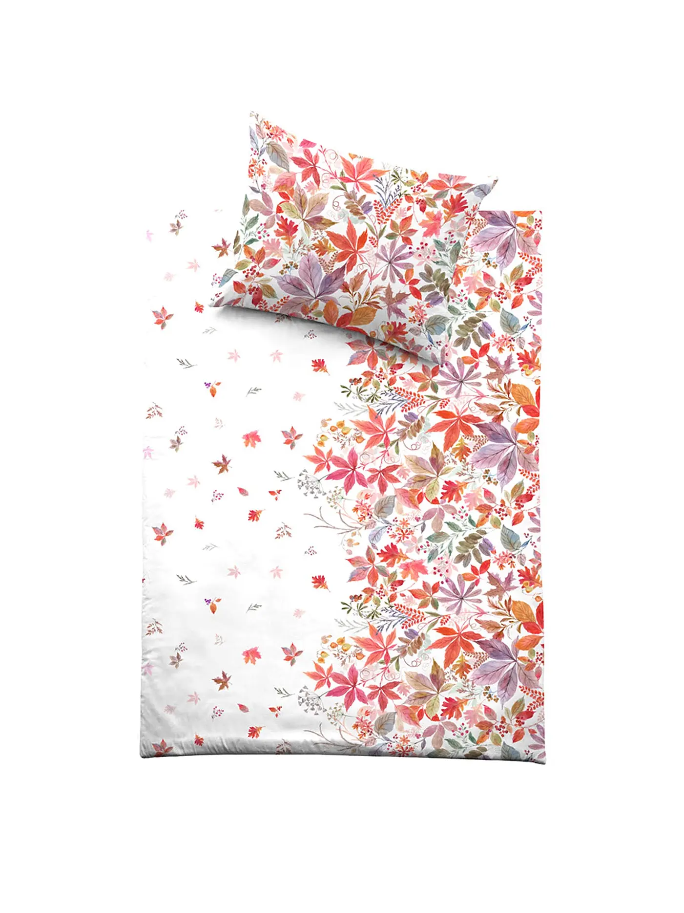 FUSSENEGGER | Premium Satin Bettwäsche 70x90cm/140x200cm Herbstblätter | 